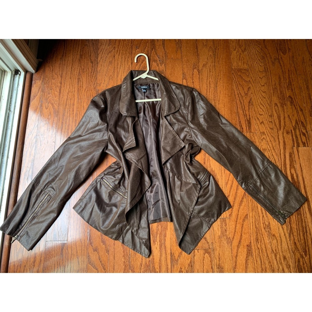 Elementz Women's Brown Polyester Wrap Pebbled Lea… - image 1